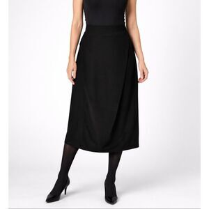 Sun Kim Finna Maxi Skirt Black Tulip Hem Lagenlook Made USA L